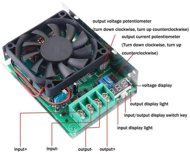 Alt view image 2 of 6 - Boost Module DC10-60V to DC12-60V 600W Adjustable Constant Current Voltage Digital Display Boost Charging Power Supply Module