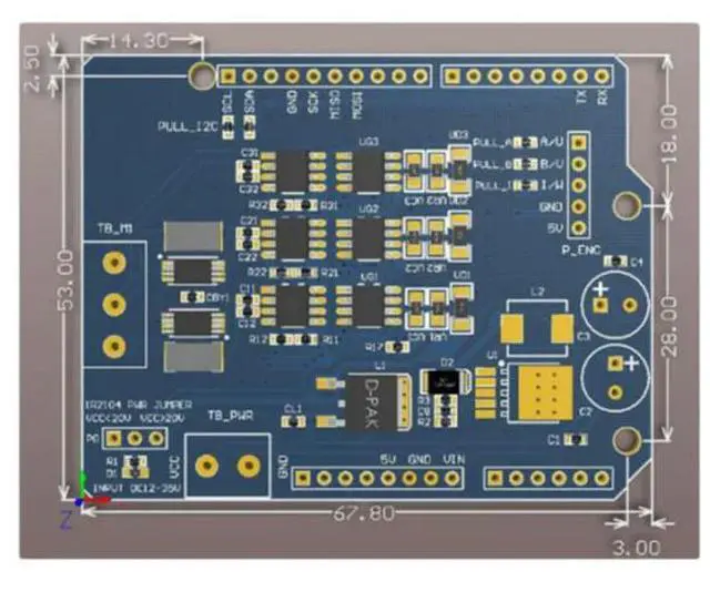 Alt view image 3 of 3 - FOC Brushless Motor Driver Board Compatible Simple FOC Shield V2.0.4 DC12-35V BLDC Driver Circuit