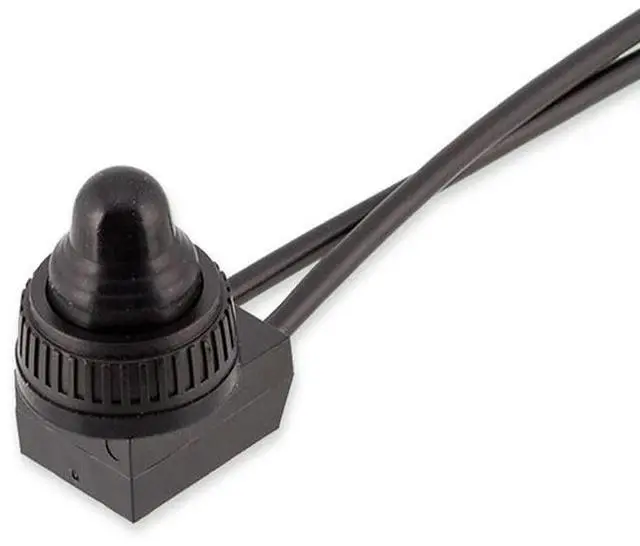 Alt view image 2 of 6 - 10PCS AC250V Waterproof Push Button On-Off Switch With 4" Lead Wire Black 3A Self-locking Switch IP67 Waterproof Switch