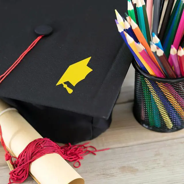 Alt view image 2 of 3 - 10 Sheets Graduation Cap Stickers Self Adhesive Grad Hat els Envelope Seals Graduation Celebration Decor Party Favors High