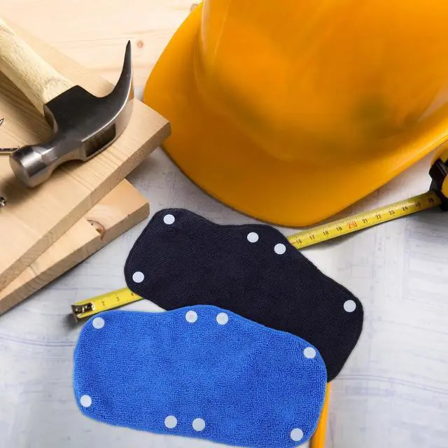 Alt view image 2 of 3 - 6Pcs Hard Hat Sweatbands Soft Absorbent Liners Clipon Design Washable Reusable Pads for Construction Workers Safety