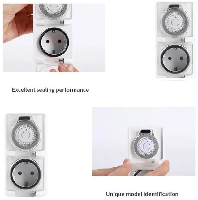 Alt view image 2 of 3 - Mechanical Timer Socket 24-Hour Cycle Automatic Switch Electrical Outlet Support 16A 3680W High-Power IP44 Waterproof Timer
