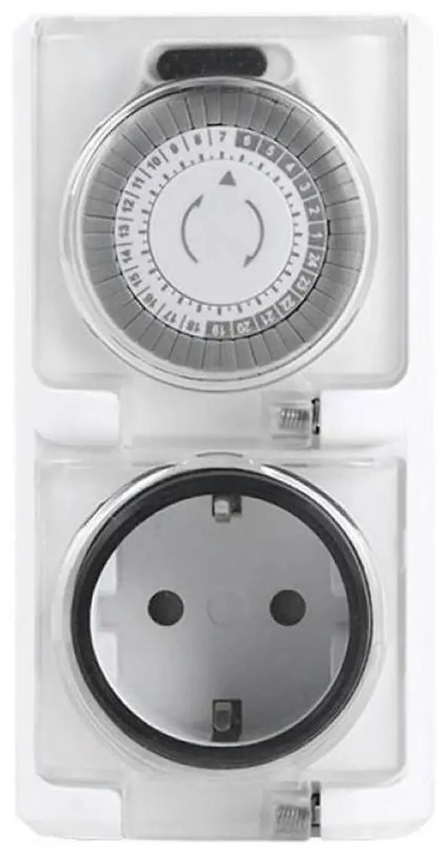 Alt view image 3 of 3 - Mechanical Timer Socket 24-Hour Cycle Automatic Switch Electrical Outlet Support 16A 3680W High-Power IP44 Waterproof Timer