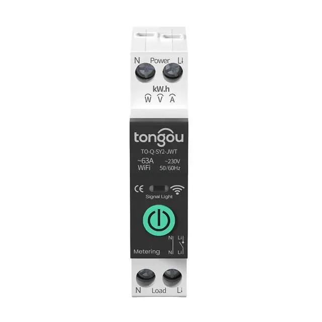 Alt view image 2 of 6 - Tuya Circuit Breaker Switch 1-63A Adjustable Over/Under Voltage Over Current Protector Voice Remote Control