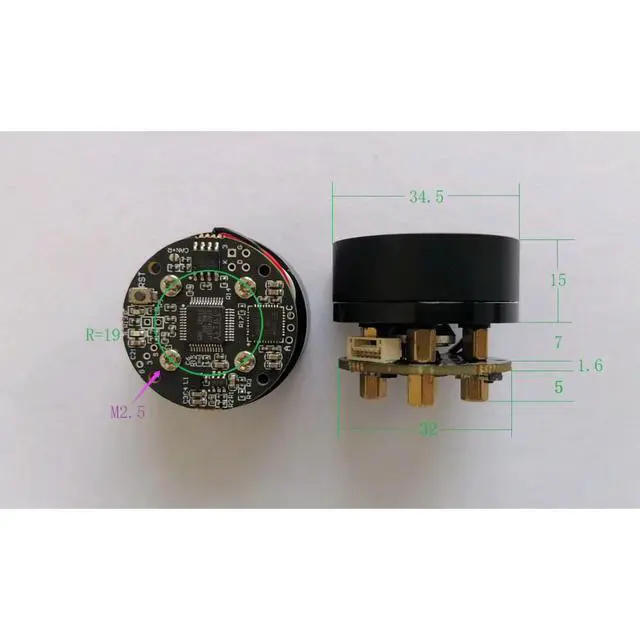 Alt view image 2 of 6 - JC2804 Small PTZ DC Brushless Motor FOC Driver Drive Control Integrated 7-16V High Precision Magnetic icencoding Motor