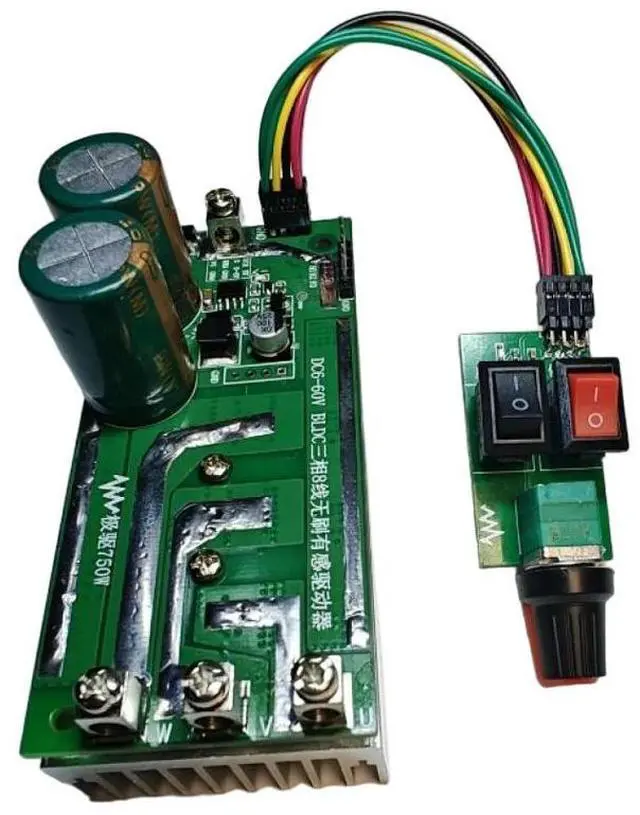 Alt view image 3 of 6 - DC6-60V Motor Forward and Reverse Controller BLDC Brushless Motor Driver Module with Hall 750W High-power Motor Speed Regulator