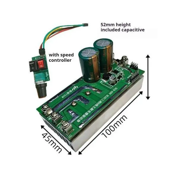 Alt view image 2 of 6 - DC6-60V Motor Forward and Reverse Controller BLDC Brushless Motor Driver Module with Hall 750W High-power Motor Speed Regulator