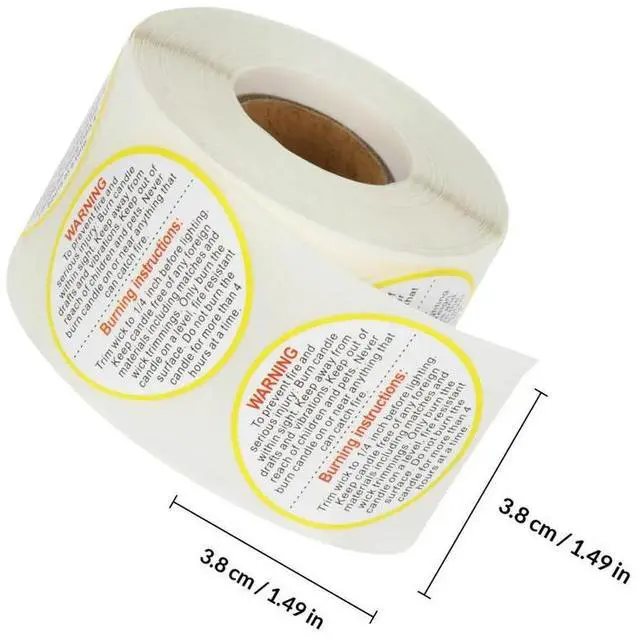 Alt view image 3 of 6 - 1 Roll Safety Decal Sticker for Jars Tins Boxes Glass Plastic l Surfaces Aesthetic Safety Instruction