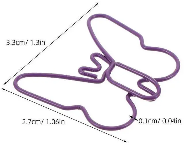 Alt view image 2 of 6 - 60Pcs Butterfly Shaped Paperclips Macaron Colors Cute l Decorative Paper Clips for Books Files Crafts Office School Use