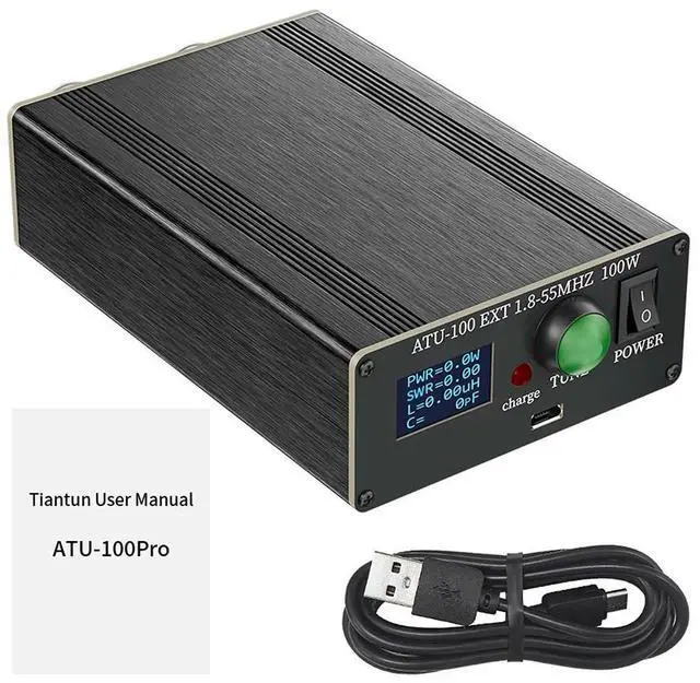 Main image of ATU-100Pro Universal Antenna Tuner MultiFunction 1.8MHz-55MHz Automatic Tuner 0.96 Inch 0LED Display With Shell Micro USB
