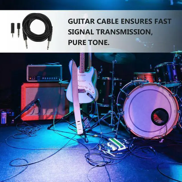 Alt view image 3 of 6 - 1Set Guitar Instrument Cable Professional Spiral Braided Noise-Reduction Fast Signal Transmission Electric Guitar Bass