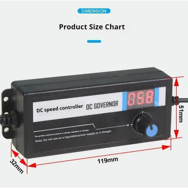 Main image of AC220V to 12V DC Motor Speed Governor 12V 3A Digital Display DC Stepless Speed Regulation Dimming Slow Start and Stop Regulator