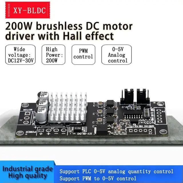 Main image of XY-BLDC 3 Phase DC Motor Controller with Hall Brushless 10KHz PWM Motor Drive Board DC 12V-30V 200W for 120° DC Motor