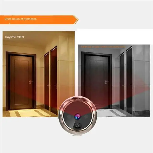 Alt view image 4 of 6 - Digital LCD 2.8Inch Video Doorbell Peephole Viewer Door Eye Monitoring Camera 90 Degree Doorbell Motion Detection Eye Durab