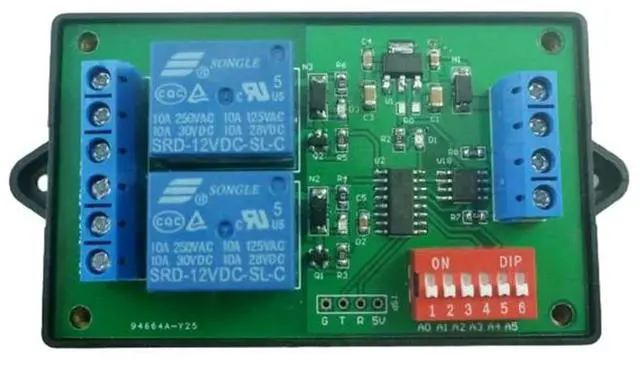 Alt view image 2 of 3 - 2Channel RS485 12V Switching Output Relay Controller POLL AT Command PLC for PTZ Electric Door Water Pump LED with Shell