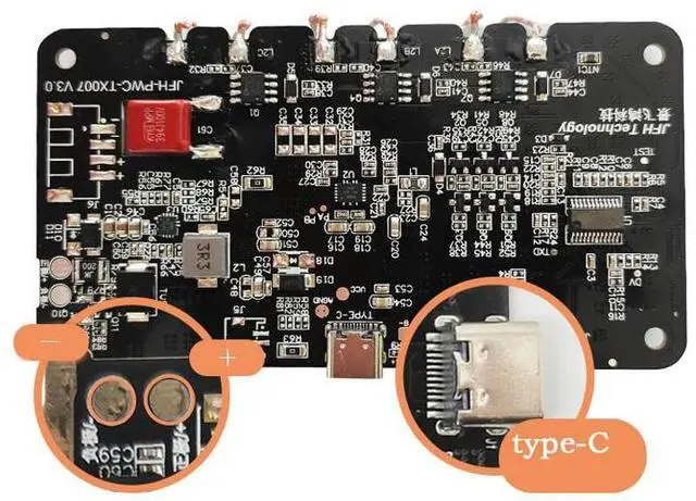Alt view image 3 of 3 - 9-32V 20W Type-C Qi Fast Charger Module 3 Coils Anti-reverse Short Circuit Protection Fast Charging Board for Car