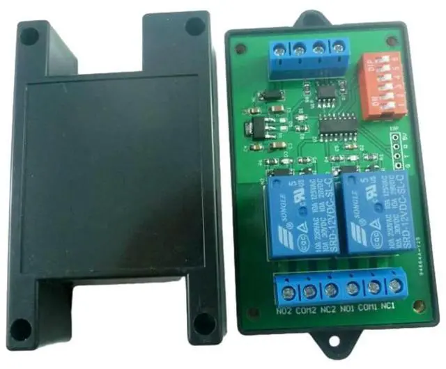 Main image of 2Channel RS485 12V Switching Output Relay Controller POLL AT Command PLC for PTZ Electric Door Water Pump LED with Shell
