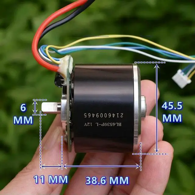 Alt view image 2 of 3 - DC12V Brushless Motor with Neodymium-iron-boron Strong Magnet Large Torque with 6mm Shaft Diameter 2440 RPM Brushless Motor