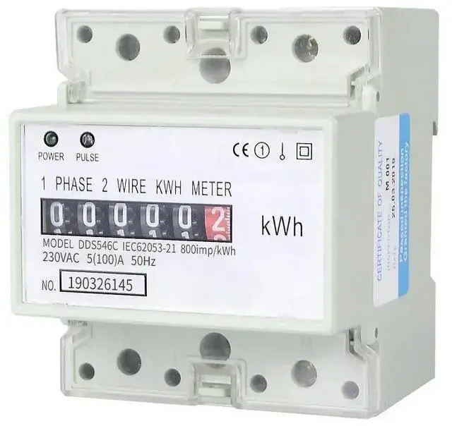 Alt view image 2 of 3 - DDS546C 230VAC 50Hz Single Phase 4P Energy Counter Meter Analog Electric Wattmeter Electric Din Rail Energy Meter Watt Meter