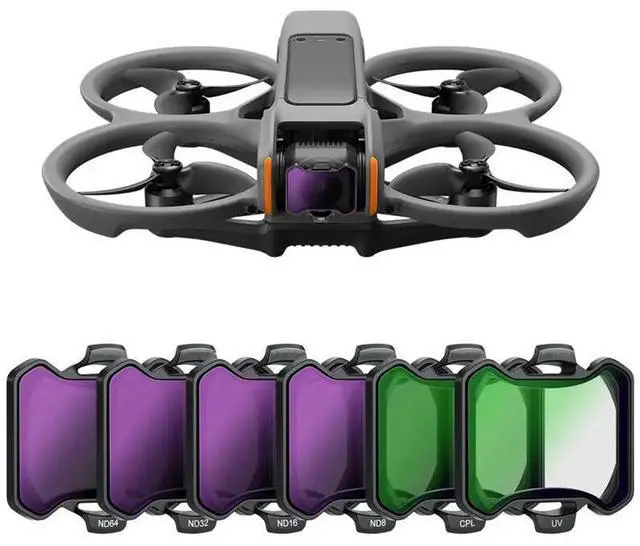 Alt view image 5 of 6 - For Avata 2 6 Pack ND UV CPL Filter Set Snap On Neutral Density Filters Including ND8 ND16 ND32 ND64