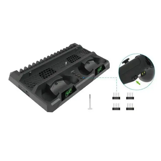 Alt view image 5 of 6 - Cooling Fan Base For PS4 Cooling Base For SLIM Cooling Base Multi Functional Cooling Base