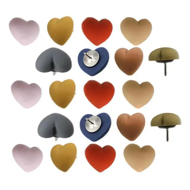 Alt view image 3 of 3 - 30Pcs Decorative Heart Pushpins Resin Thumbtacks Cork Board Bulletin Board Photo Map Location Pins Home Office