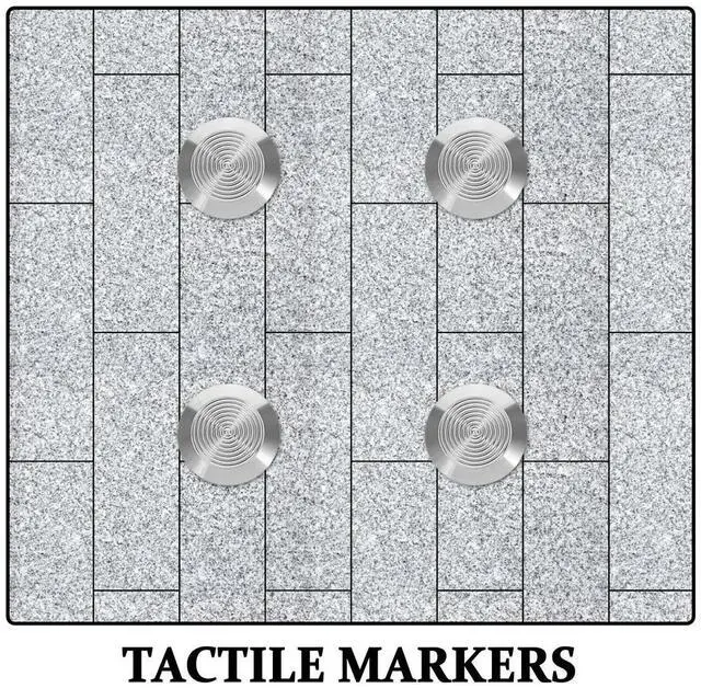 Alt view image 3 of 3 - 10Pcs Stainless Steel Tactile Sensory Studs Blind Sidewalk Paving Nails Round Safety Walkway Markers for Airports Subways