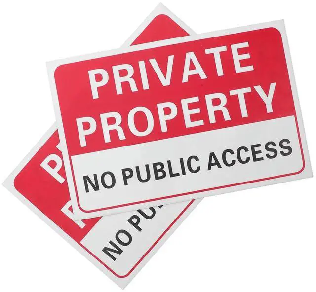 Alt view image 3 of 3 - 2Pcs Unauthorized Access Prohibited Sign Self Adhesive Keep Out Decal Outdoor No Trespassing Warning for Residential Farm Yard