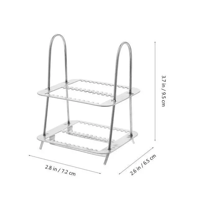 Alt view image 3 of 3 - 26 Positions Stainless Steel Microscope Slides Holder Glass Slides Rack Staining Rack oratory Organizer