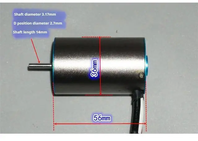 Alt view image 2 of 3 - 3300KV 3656 Model High-speed Brushless Motor 2-3S Neodymium Strong Magnetic Inner Rotor 24000-40000RPM Car Model Brushless Motor