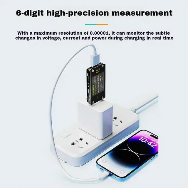 Alt view image 4 of 6 - 6.5A Multifunctional USB Voltage Ammeter Power Meter Tester Fast Charge 1.77 Inch HD Display PD QC 3.0 Current Tester