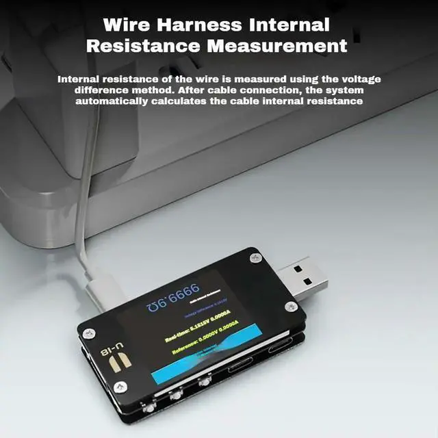 Alt view image 6 of 6 - 6.5A Multifunctional USB Voltage Ammeter Power Meter Tester Fast Charge 1.77 Inch HD Display PD QC 3.0 Current Tester