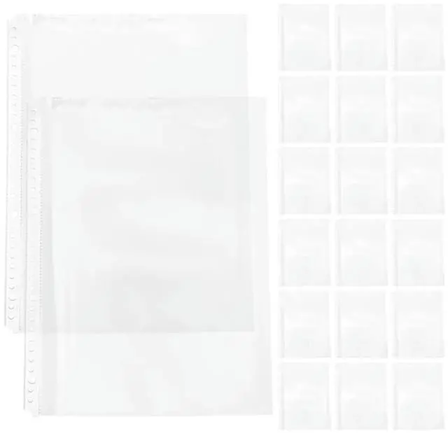 Alt view image 3 of 3 - 20Pcs File Folder Refill Pages A4 Transparent Binder Sleeves 30-Hole Clear Document Organizer Protector for Office School Home