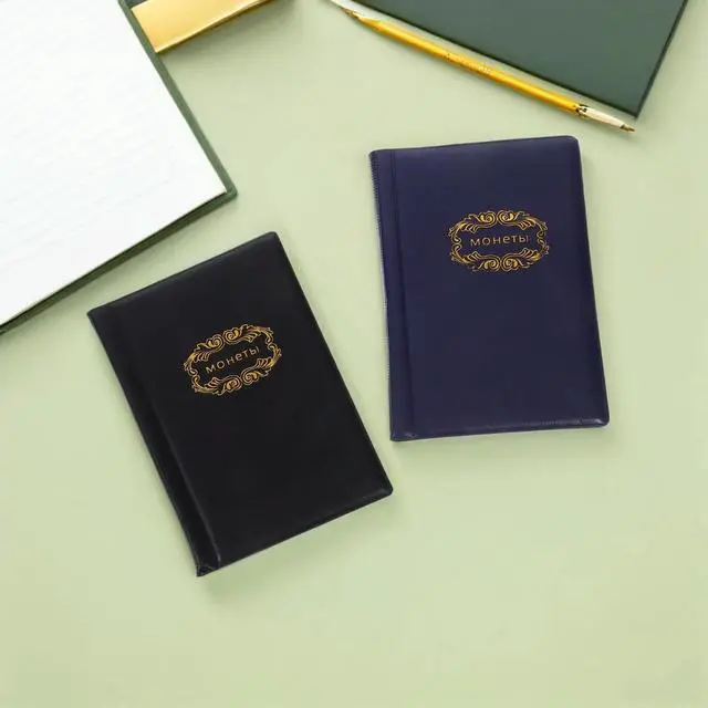 Alt view image 2 of 3 - 2Pcs Coin Collectors Album PU PVC Material 120 Pockets Coin Organizer Collecting Book Money Collection Album