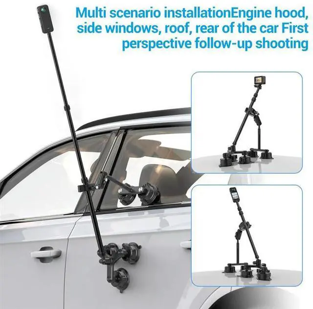 Alt view image 6 of 6 - Suction Car Mount For X5, X4, X3, One RS,R For Gopro Camera Suction Mount Kit For Action Camera Selfie Stick
