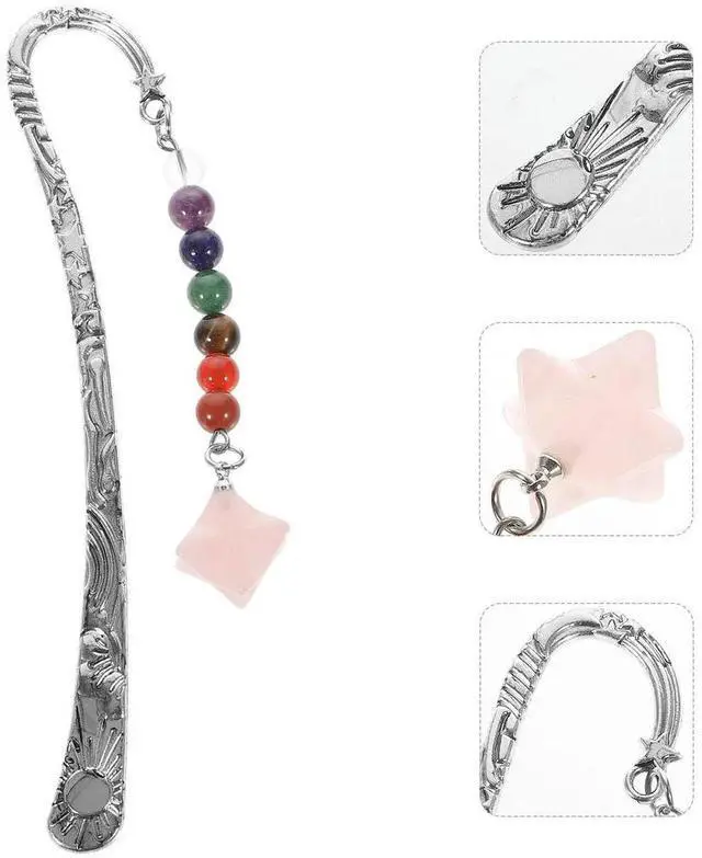 Main image of Stone Pendant l Bookmark Vintage Hollow Design Lightweight For Book Lovers Readers Students Teachers Women