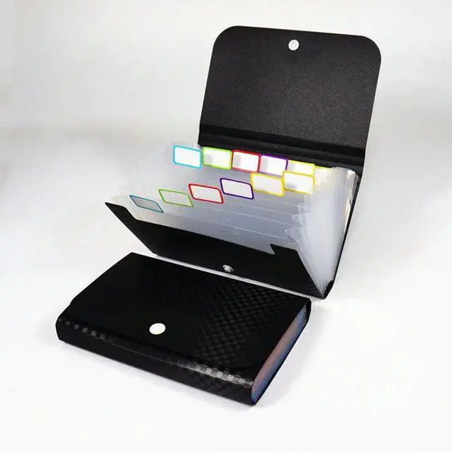 Alt view image 3 of 3 - 2Pcs Mini File Folder Bag Document Organizer for Bills Checks Receipts Change Multi-Layer PP Material Small Office File