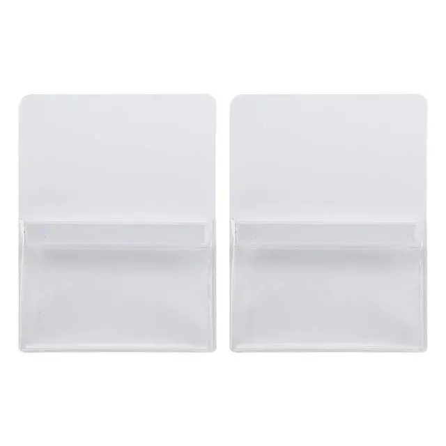 Alt view image 3 of 3 - 2Pcs Magnetic File Holder White Lightweight Waterproof Wear-Resistant Office School Refrigerator Pocket for Papers Pens