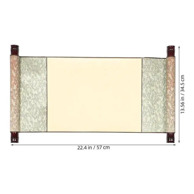 Alt view image 2 of 3 - Chinese Blank Scroll Xuan Paper Double- Design Horizontal Hanging Art Scroll for Calligraphy Painting Paper Cutting