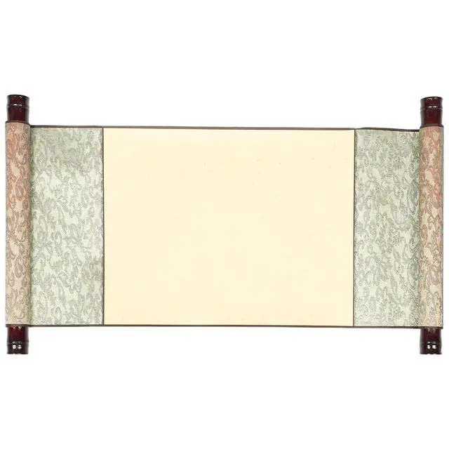 Alt view image 3 of 3 - Chinese Blank Scroll Xuan Paper Double- Design Horizontal Hanging Art Scroll for Calligraphy Painting Paper Cutting