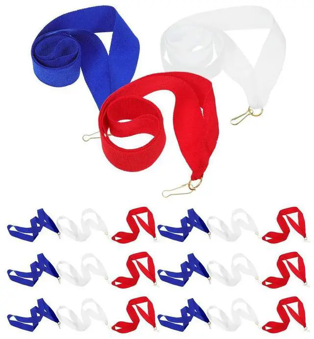 Main image of 30Pcs Blue Award Ribbons Medal Lanyard Easy Snap Fit for Competition Meeting Party Graduation Student Recognition Ribbons Set