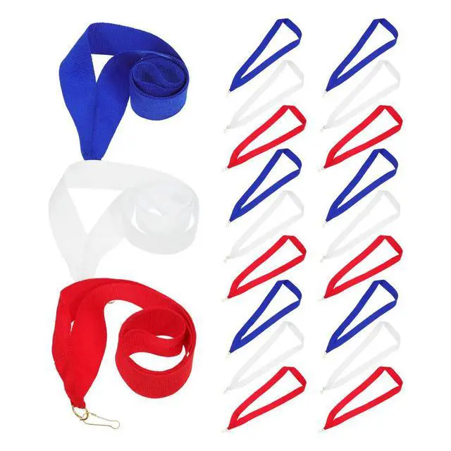 Alt view image 2 of 3 - 30Pcs Blue Award Ribbons Medal Lanyard Easy Snap Fit for Competition Meeting Party Graduation Student Recognition Ribbons Set