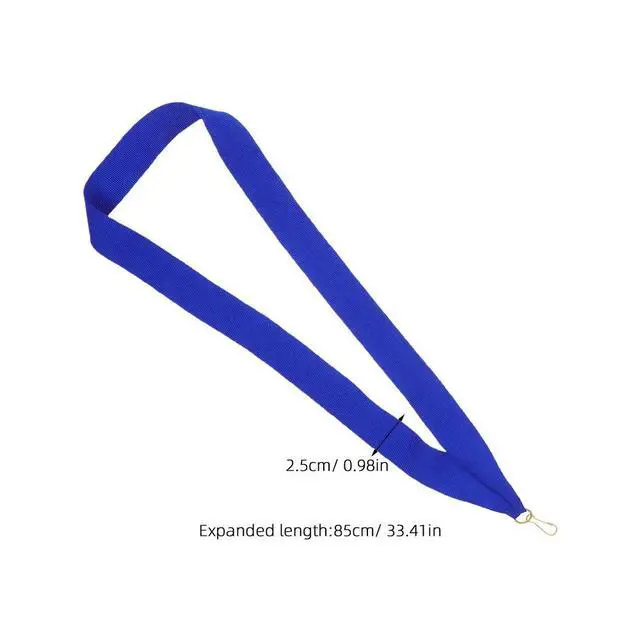Alt view image 3 of 3 - 30Pcs Blue Award Ribbons Medal Lanyard Easy Snap Fit for Competition Meeting Party Graduation Student Recognition Ribbons Set