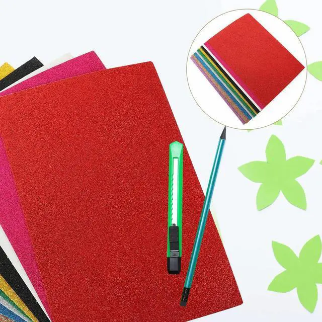 Main image of 10 Sheets Self-Adhesive Glitter Craft Foams Premium Eva Multi-Function DIY Decorative Craft Sheets School Projects Posters