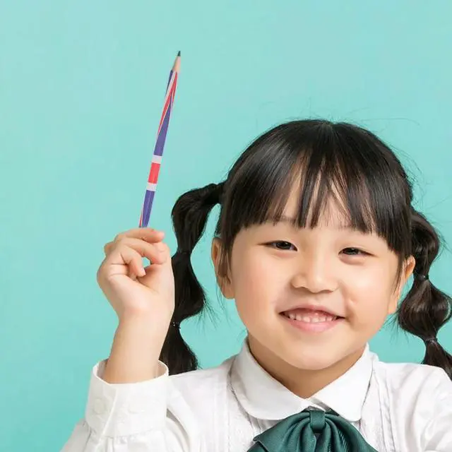 Alt view image 2 of 6 - 60 Pcs Colored Pattern Pencils England Flag Wooden Sketching Writing Drafting Bulk Solid Color Lead Pencils With Eraser School