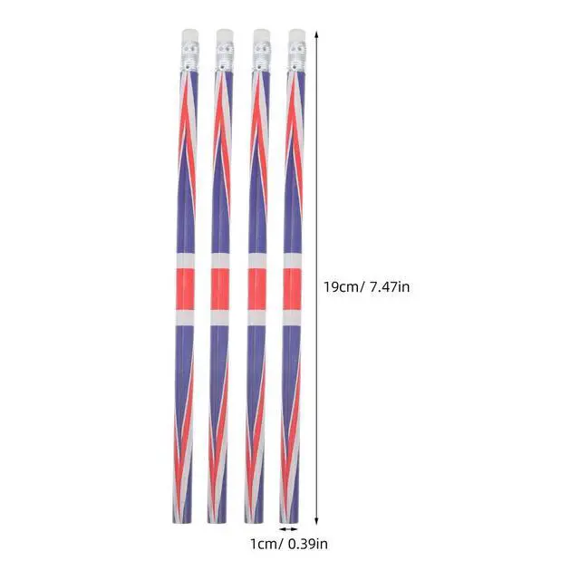 Alt view image 3 of 6 - 60 Pcs Colored Pattern Pencils England Flag Wooden Sketching Writing Drafting Bulk Solid Color Lead Pencils With Eraser School