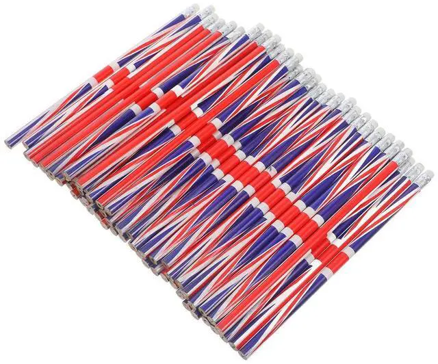 Main image of 60 Pcs Colored Pattern Pencils England Flag Wooden Sketching Writing Drafting Bulk Solid Color Lead Pencils With Eraser School
