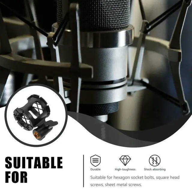 Alt view image 2 of 3 - 2Pcs Condenser Microphone Shock Mount Clip Plastic Anti-Vibration Honeycomb Bracket for Studio Recording Podcast Broadcasting