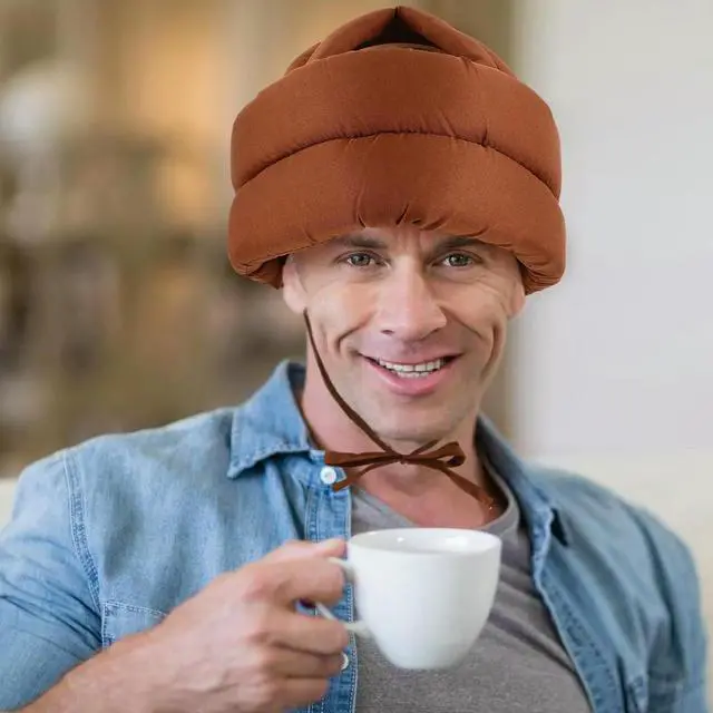 Alt view image 2 of 3 - Elderly Protective Hat Anti-Fall Safety Adjustable Strap Senior Bump Cap Padded Headgear Head Injury Prevention Soft