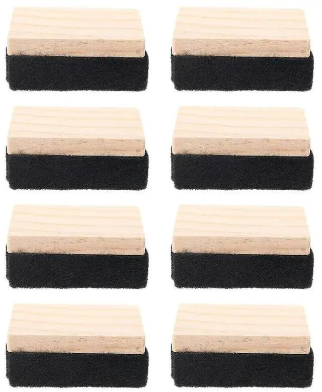 Main image of 8Pcs Wood Felt Chalkboard Eraser Smooth Cleaning Blackboard Cleaner for Classrooms Offices Homes Creative Crafting